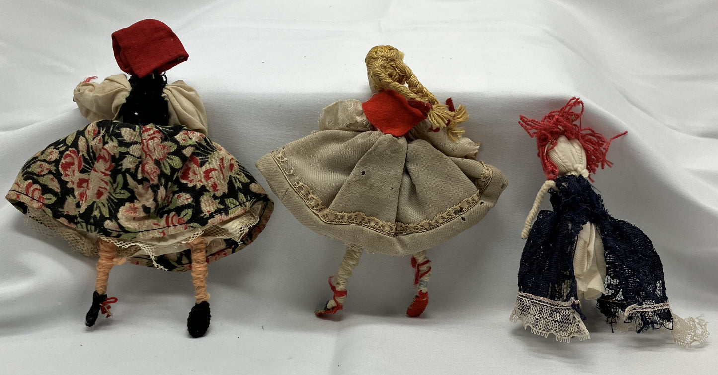 3 Antique Handmade Dolls