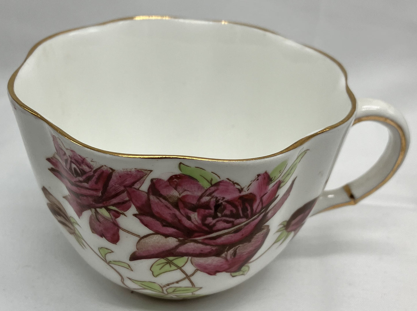 Antique "English Rose" Teacup and Saucer, Bone China.