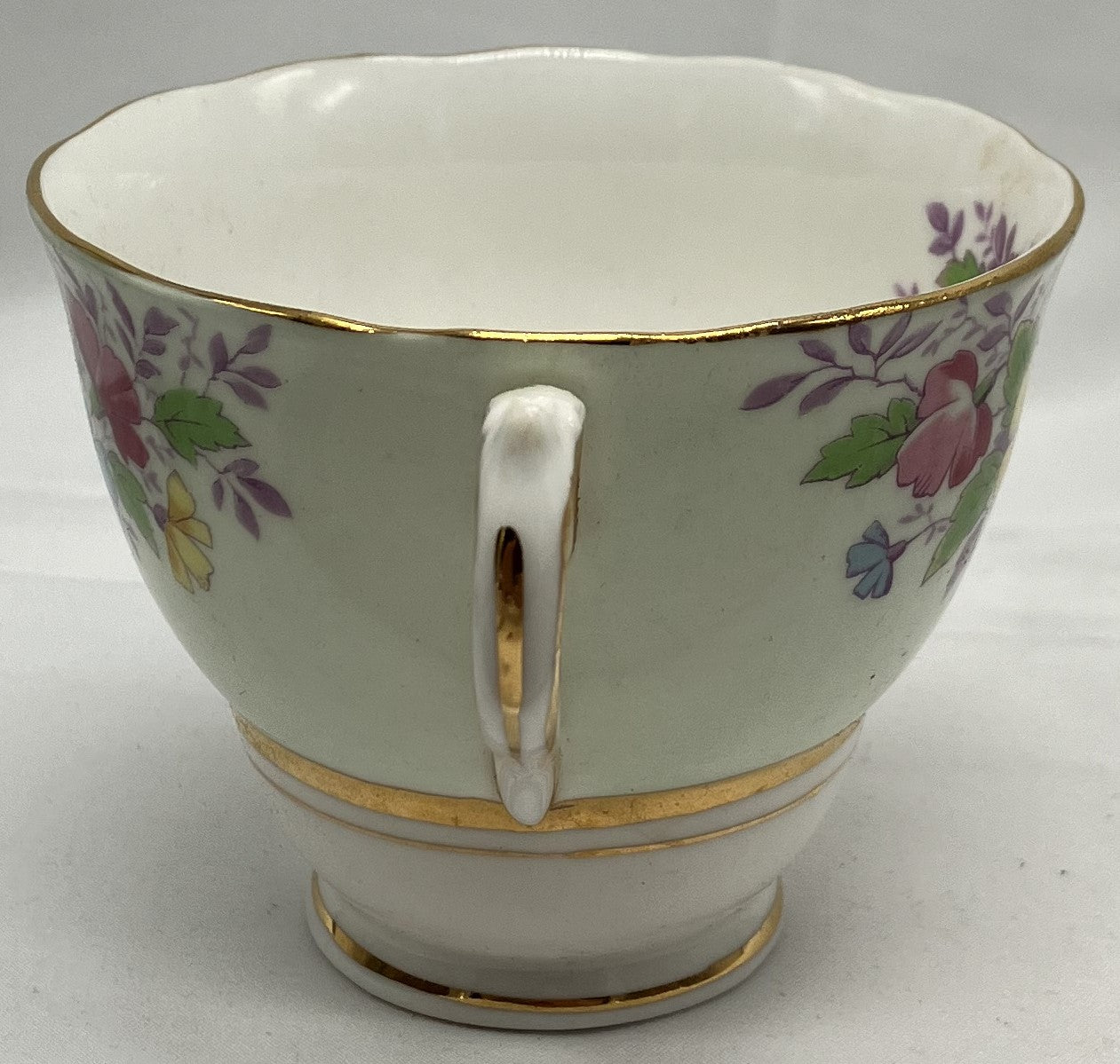 Antique "Floral" Teacup and Saucer, Bone China.