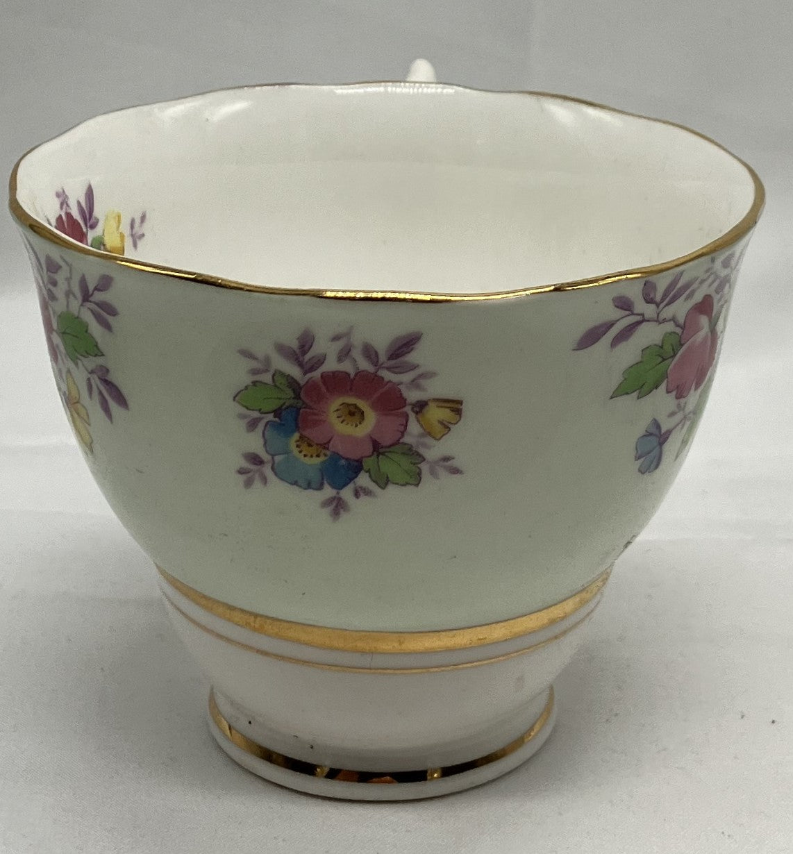 Antique "Floral" Teacup and Saucer, Bone China.