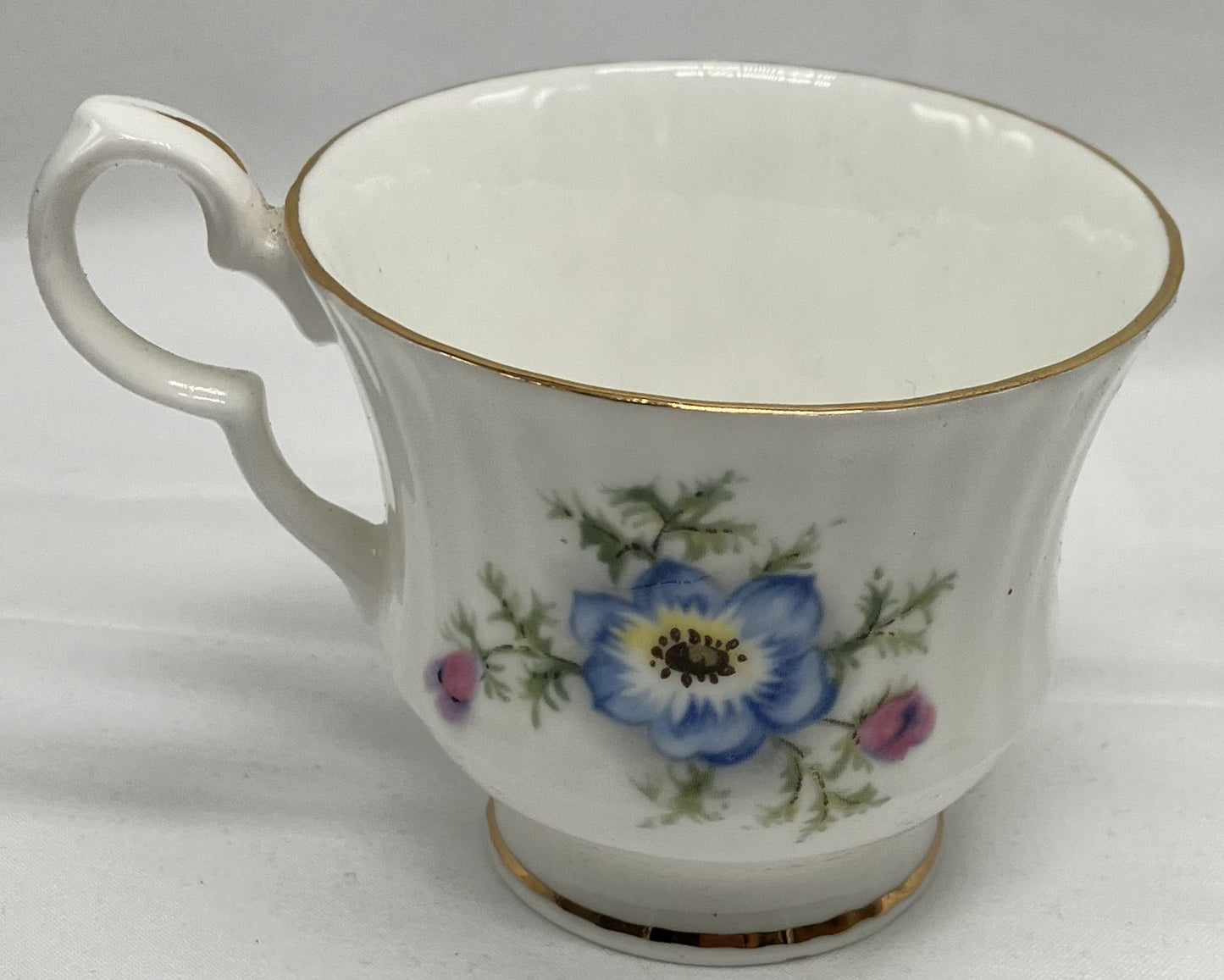 Antique "Poppy" Demi Tasse / Teacup and Saucer, Bone China.