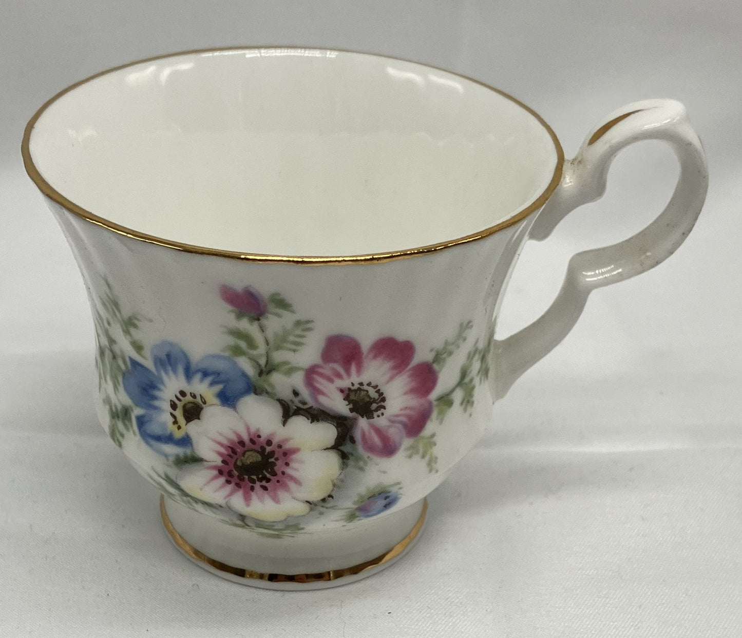 Antique "Poppy" Demi Tasse / Teacup and Saucer, Bone China.