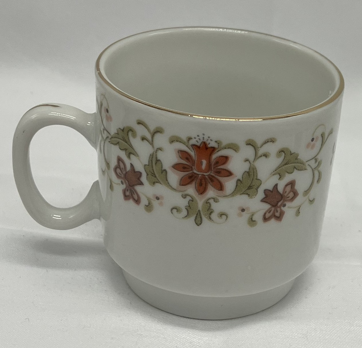 Antique "Snap Dragon" Demi Tasse / Teacup and Saucer, Fine Porcelain.