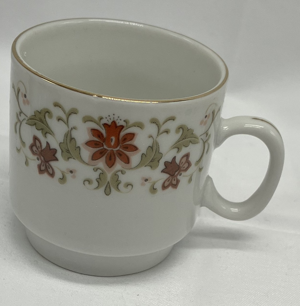 Antique "Snap Dragon" Demi Tasse / Teacup and Saucer, Fine Porcelain.