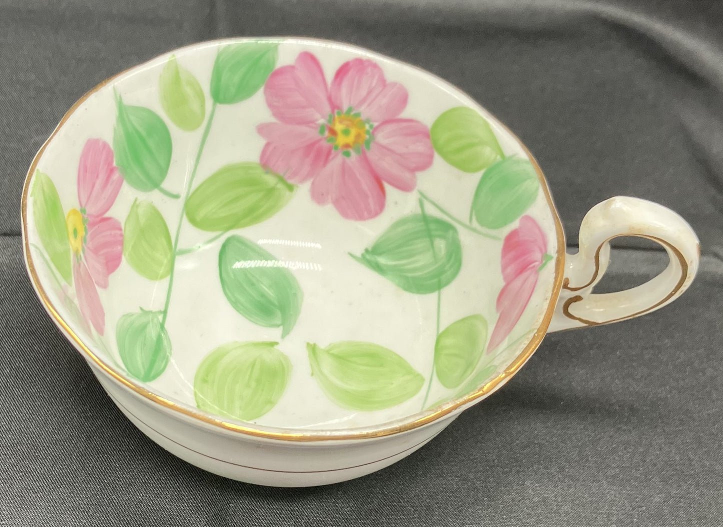 Pink Floral Bone China Teacup, Made in England