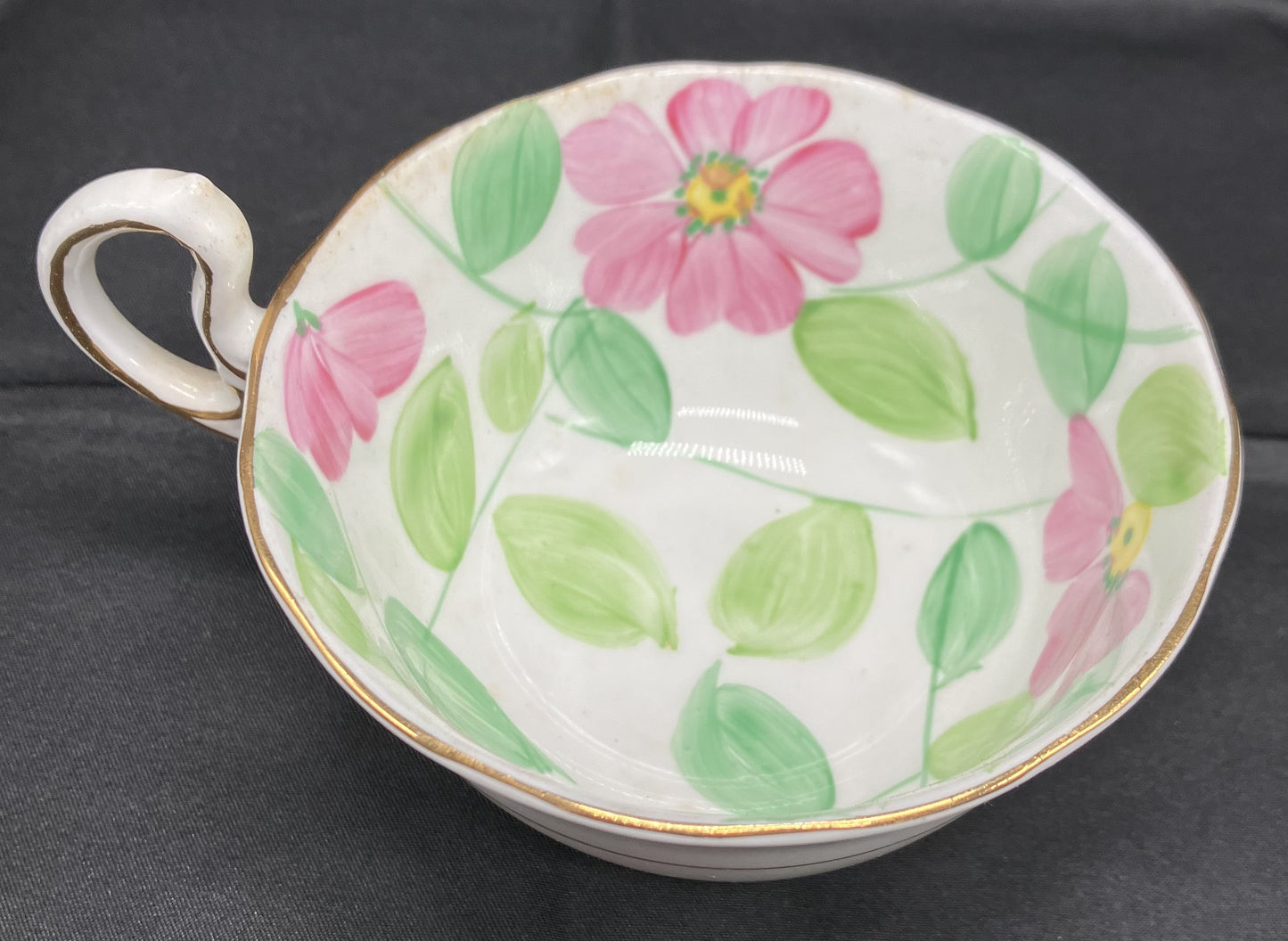 Pink Floral Bone China Teacup, Made in England