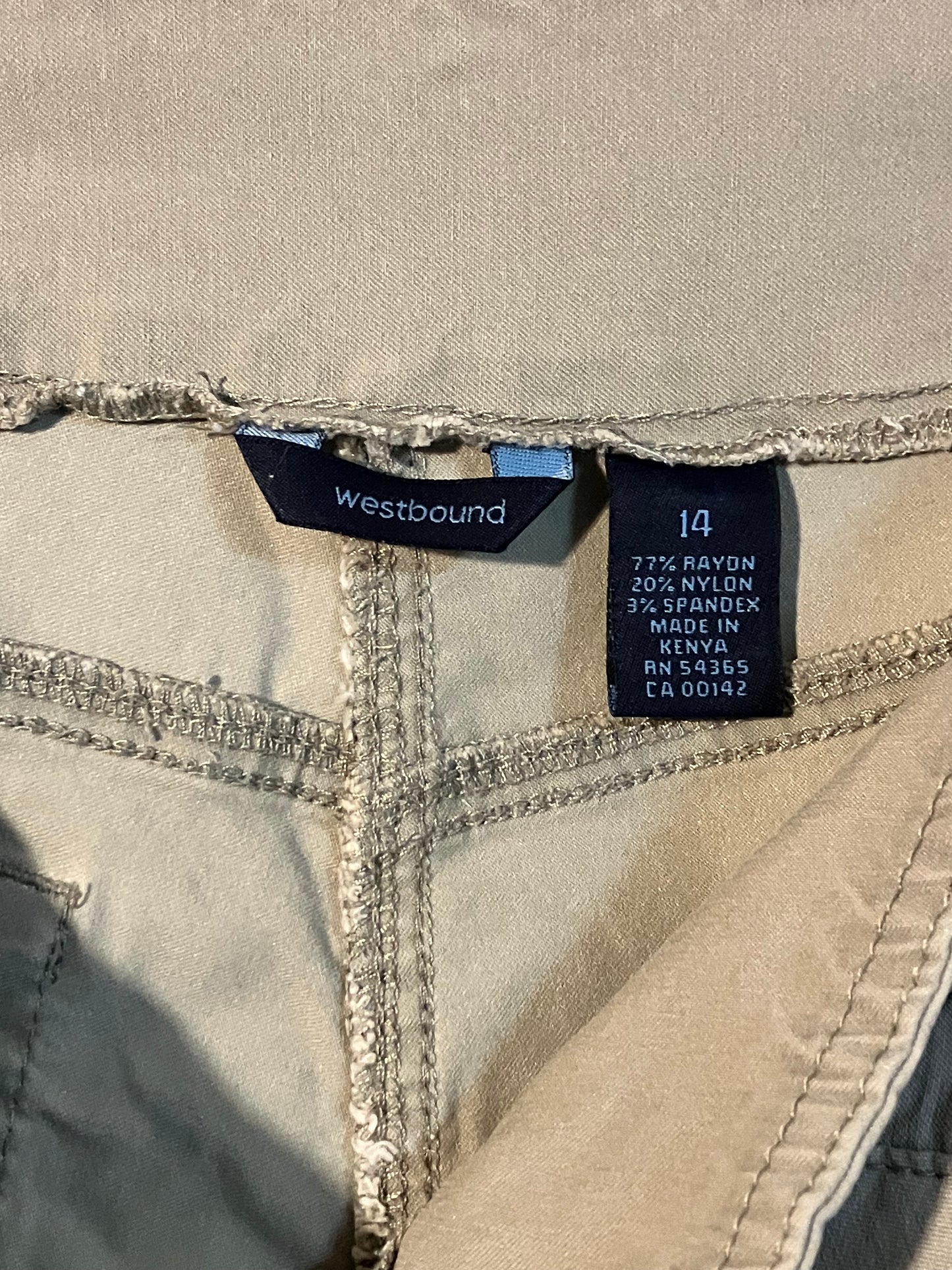 Capri Pants, Tan Size 14 by Westbound