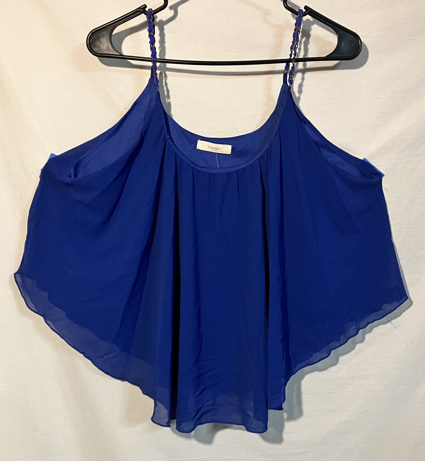 Blue Flutter Cami with chain strap detail by Poetry, new with tag. Size 14 Jr.