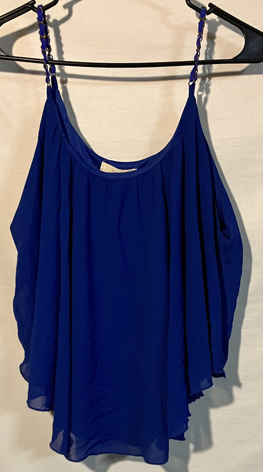 Blue Flutter Cami with chain strap detail by Poetry, new with tag. Size 14 Jr.