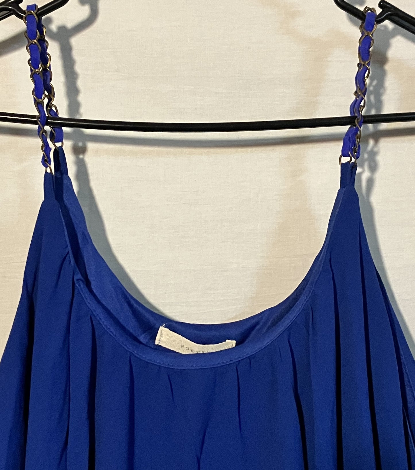 Blue Flutter Cami with chain strap detail by Poetry, new with tag. Size 14 Jr.