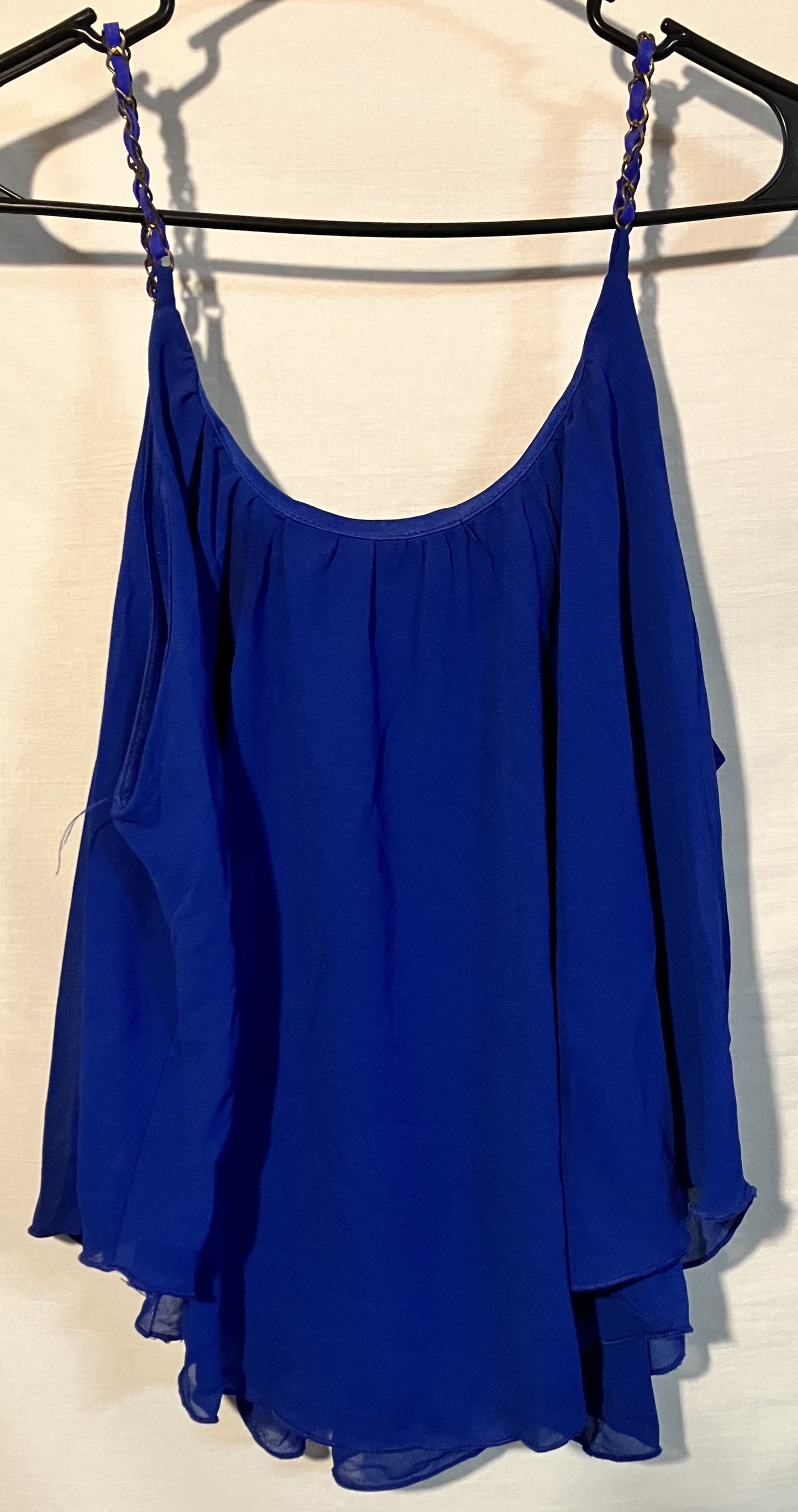 Blue Flutter Cami with chain strap detail by Poetry, new with tag. Size 14 Jr.