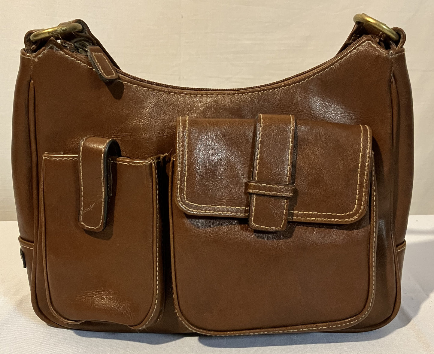 Brown Vinyl Purse/Handbag, Preowned