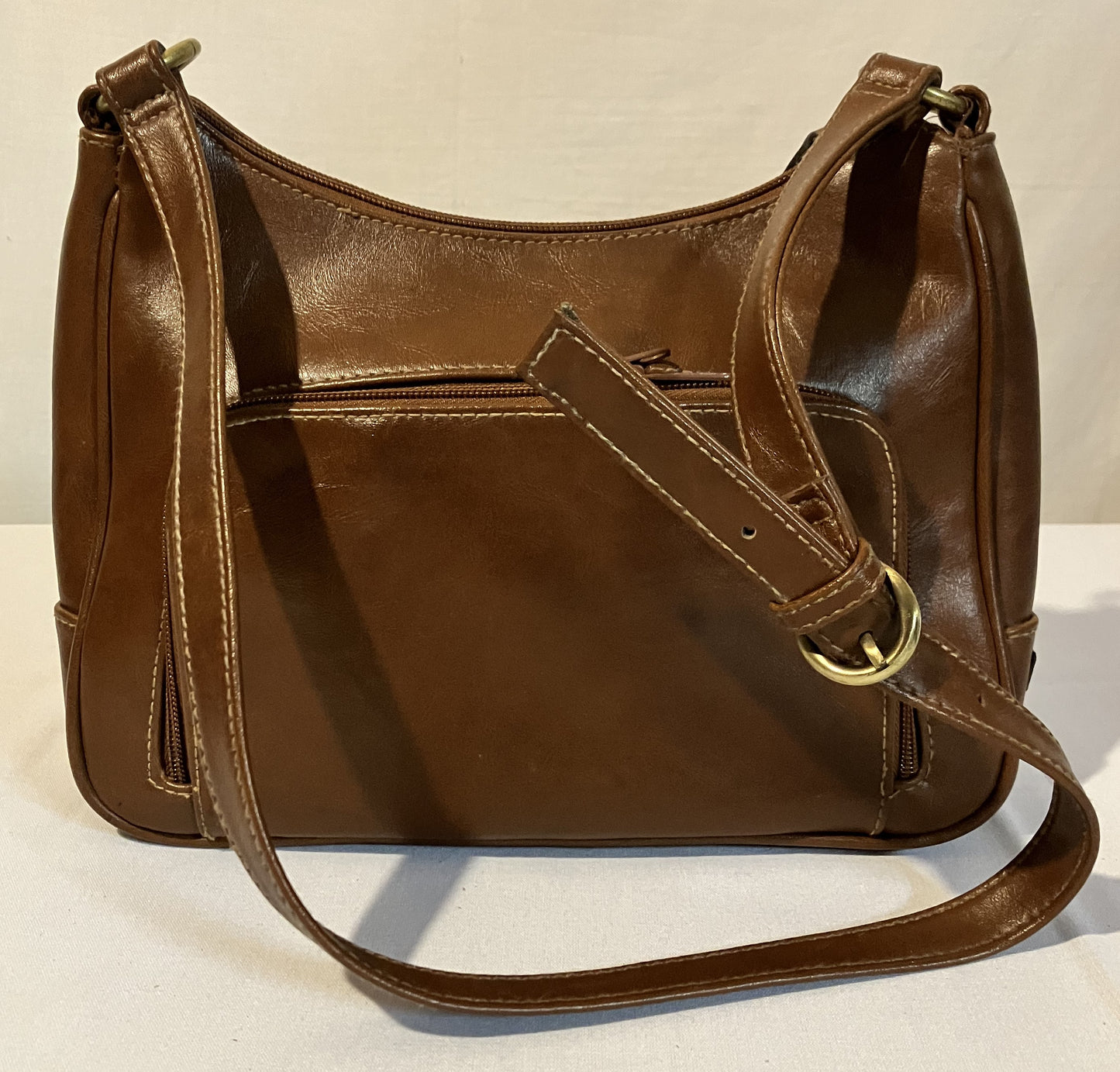 Brown Vinyl Purse/Handbag, Preowned