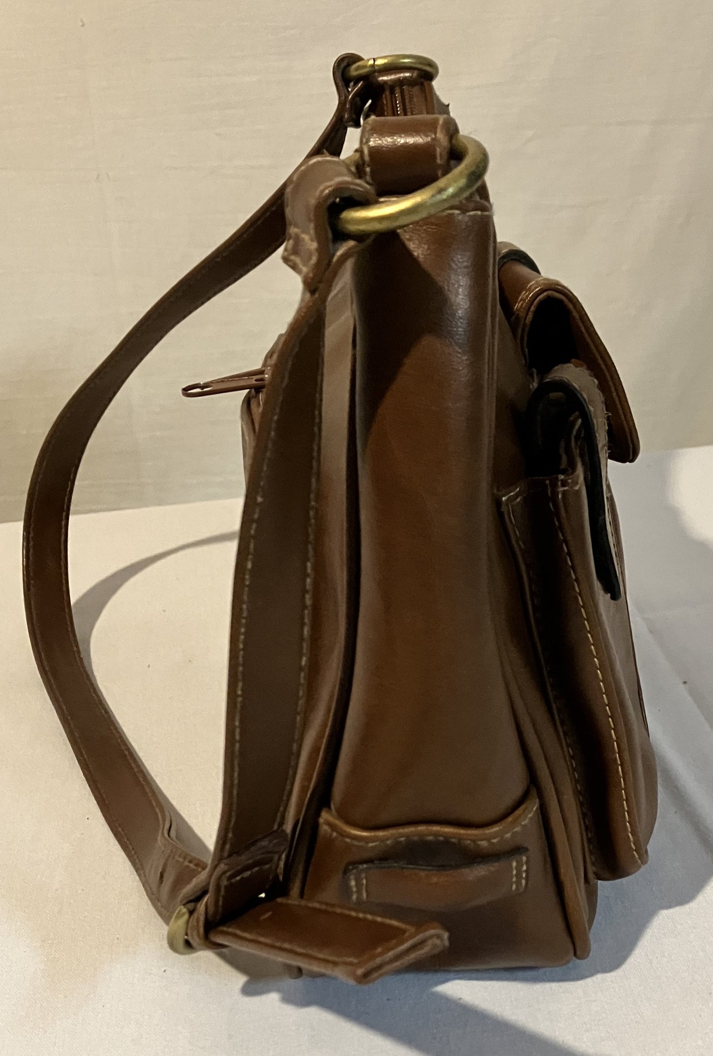 Brown Vinyl Purse/Handbag, Preowned