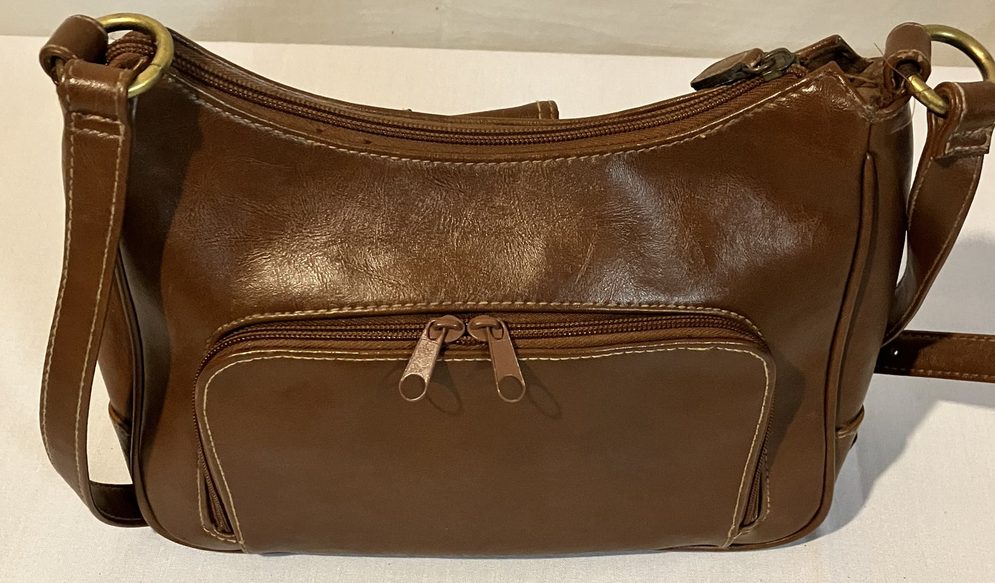 Brown Vinyl Purse/Handbag, Preowned