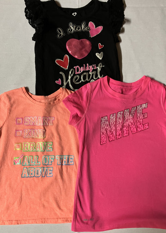 3 Little Girls Shirts, Size 5T