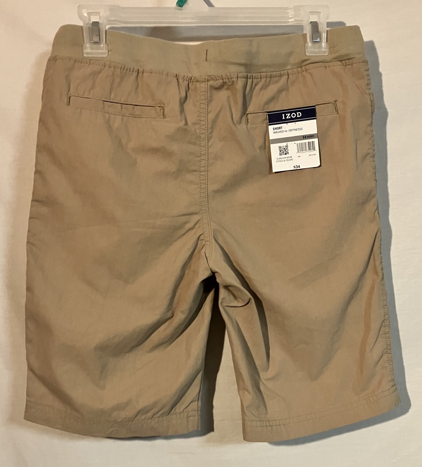 IZOD Khaki Shorts, New with Tags, Size 14 Husky