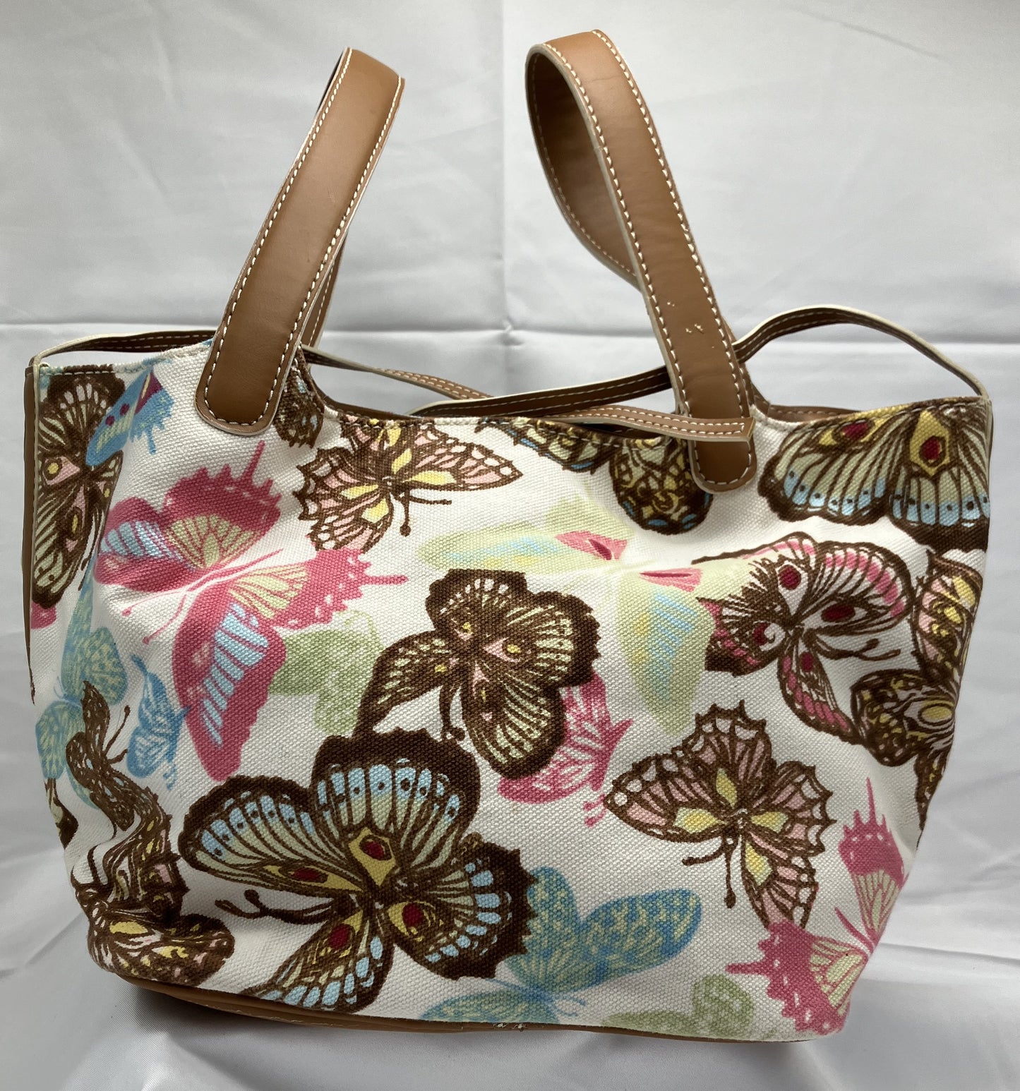 Talbots Butterfly Fabric Purse, Cotton with Polyester Liner, Preowned