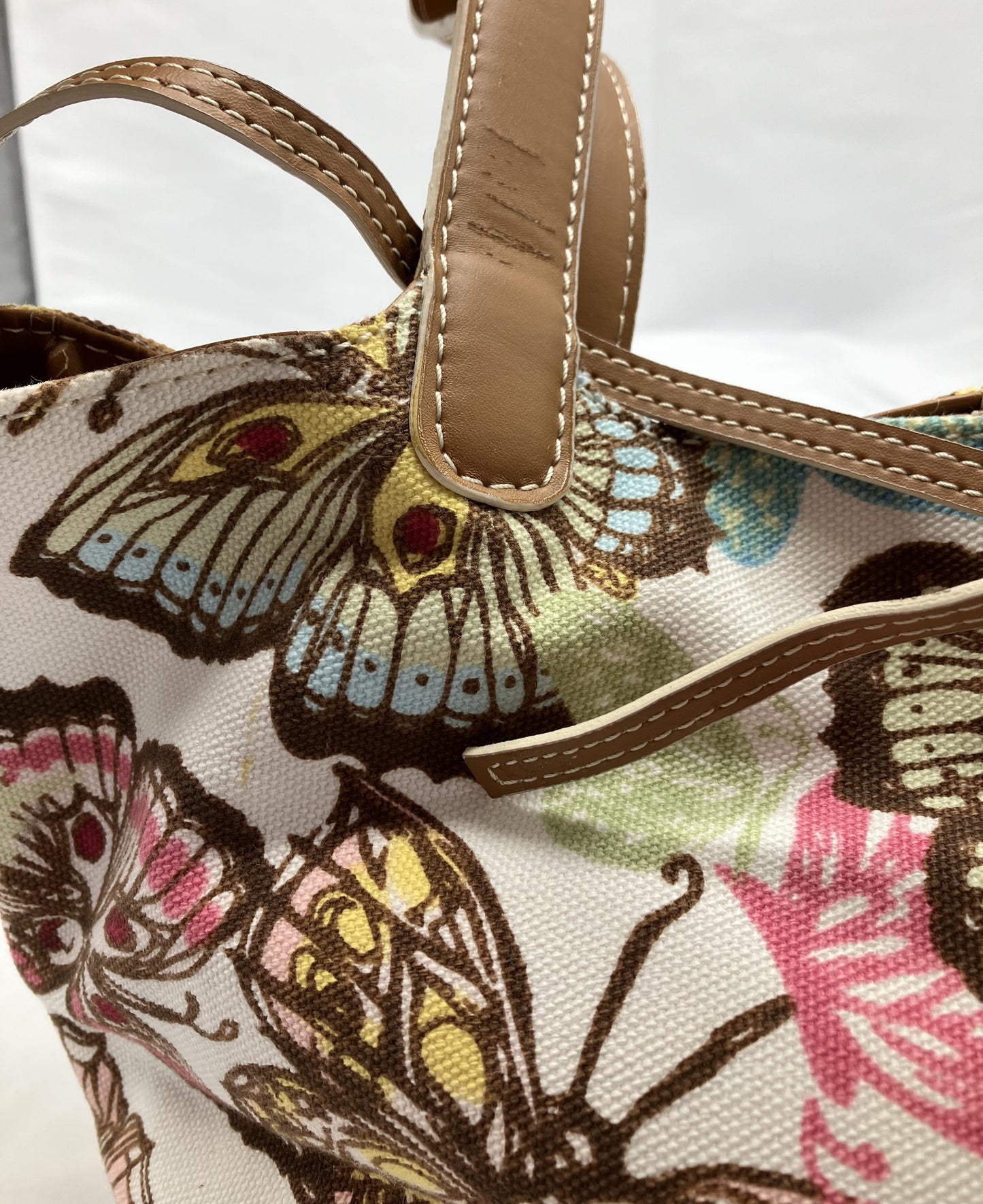 Talbots Butterfly Fabric Purse, Cotton with Polyester Liner, Preowned