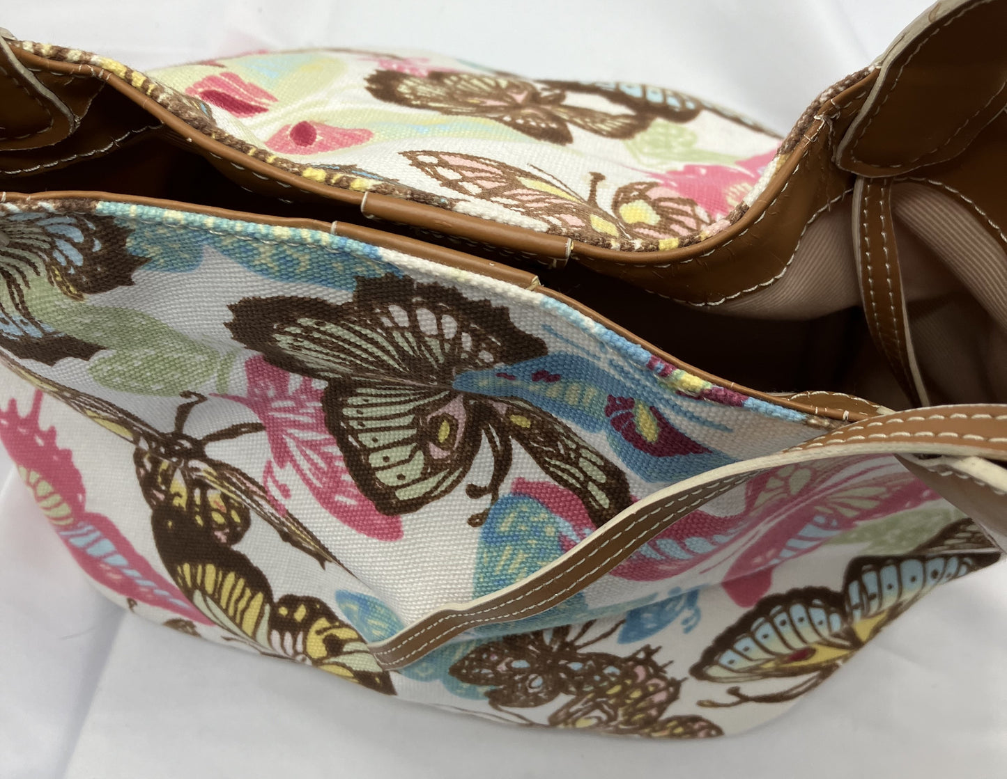 Talbots Butterfly Fabric Purse, Cotton with Polyester Liner, Preowned