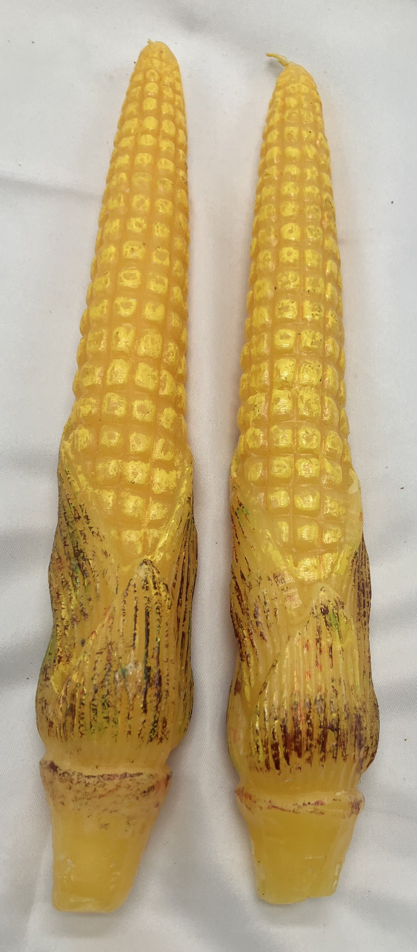 Pair of unique Ear of Corn Candles, Preowned