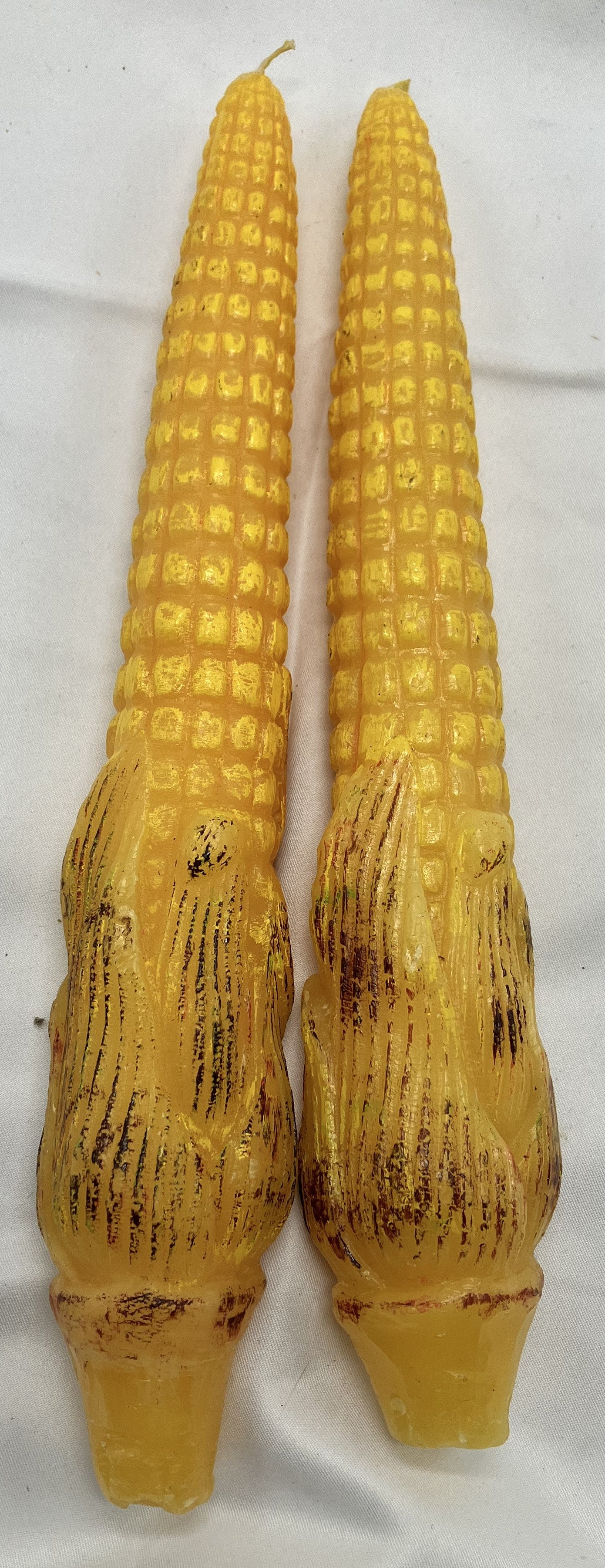 Pair of unique Ear of Corn Candles, Preowned