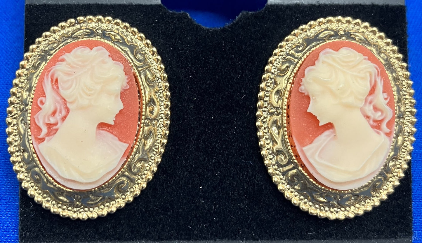 Cameo Earrings, traditional style, remake