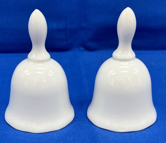 Pair of White Porcelain Bells, No Clappers