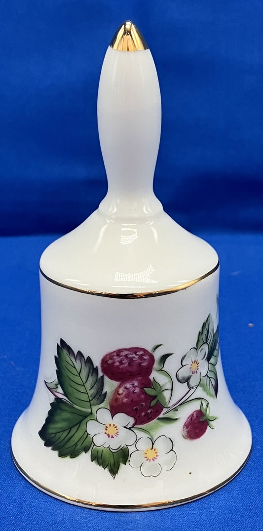 Porcelain China Bell with Strawberries and Blossoms, W Rice & Co.