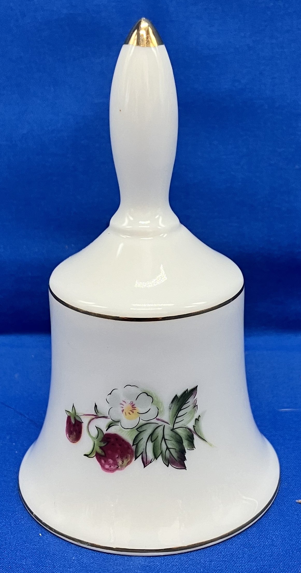 Porcelain China Bell with Strawberries and Blossoms, W Rice & Co.