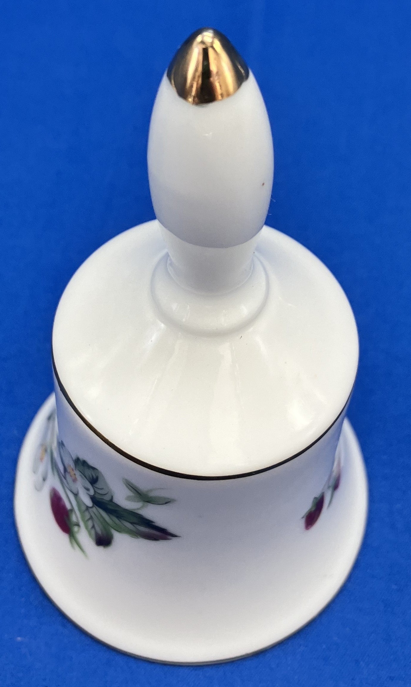 Porcelain China Bell with Strawberries and Blossoms, W Rice & Co.