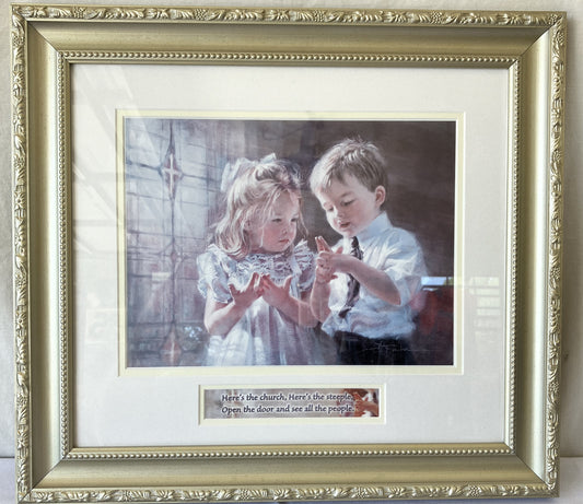 Beautifully Framed "Here's The Church" Print by Kathy Fincher