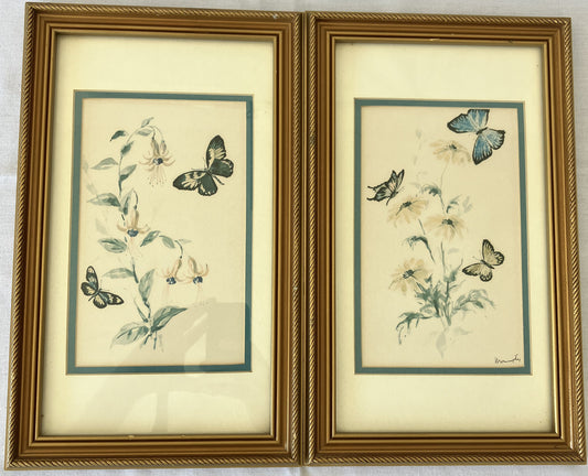 Set of Framed Butterfly Prints by Morningstar