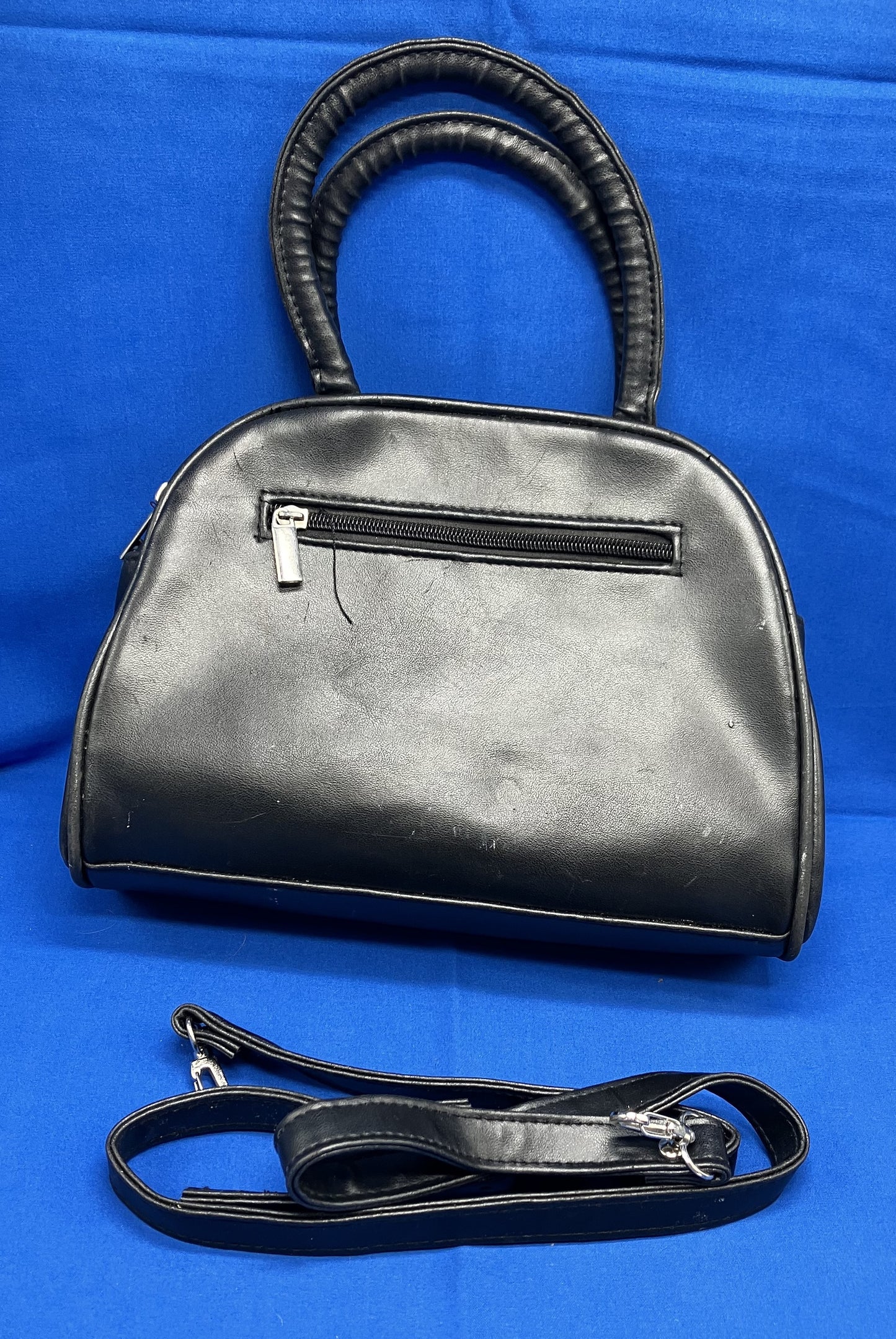 Black Purse Handbag Satchel KMQ Collection Preowned