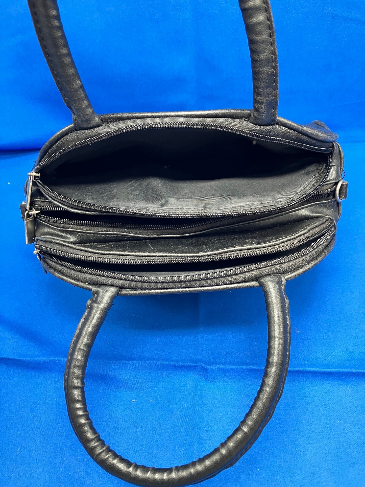 Black Purse Handbag Satchel KMQ Collection Preowned