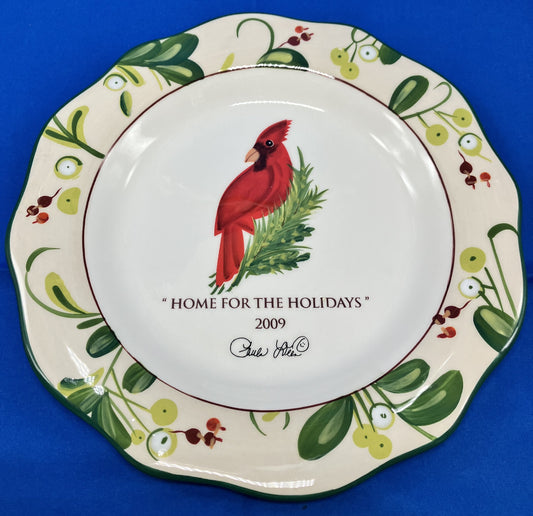 Cardinal Home for the Holidays Christmas Plate Paula Deen 2009