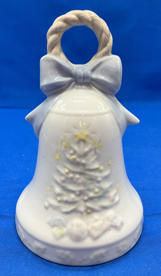 Beautiful Vintage Porcelain Christmas Tree Bell Music Box