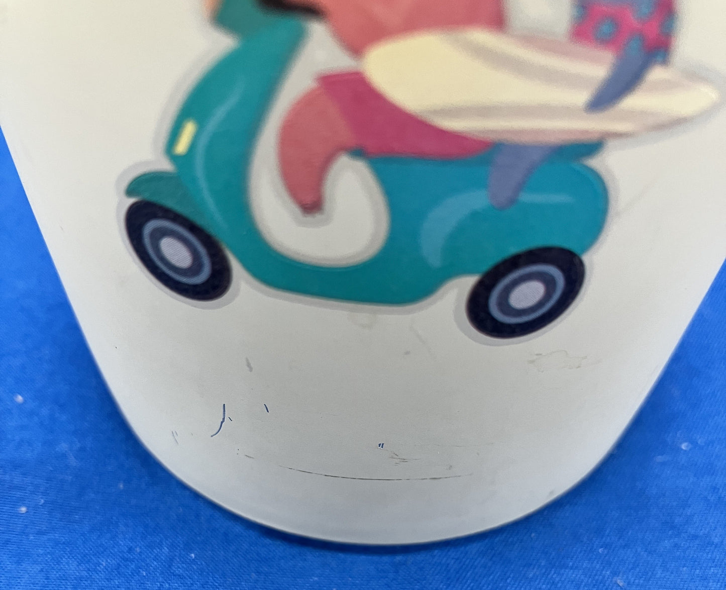 Hello Summer Frosted Vase Sloth and Koala on Scooter