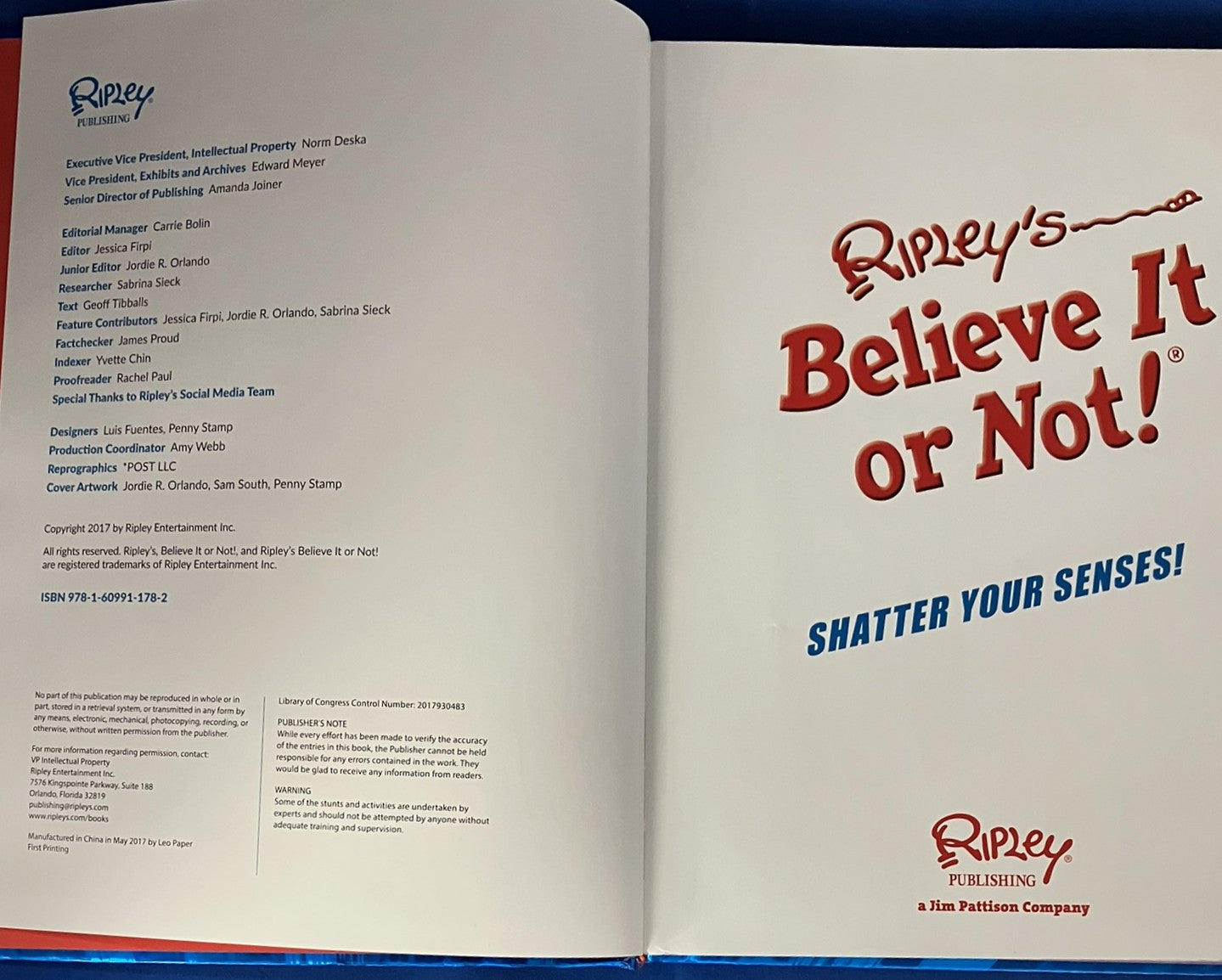 Ripley's Believe It Or Not! Shatter Your Senses! Annual 2017 Edition