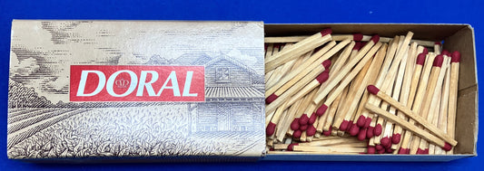 VINTAGE 1996 COLLECTIBLE DORAL CIGARETTE TIN WITH WOODEN MATCHES